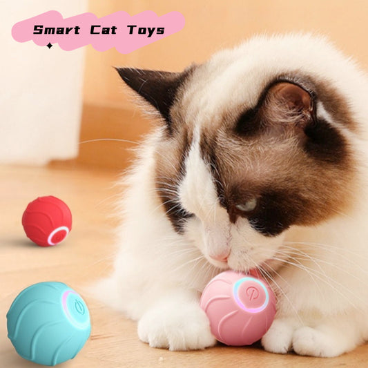 Smart Cat Rolling Ball Toy – USB Rechargeable Interactive Jumping Ball for Cats