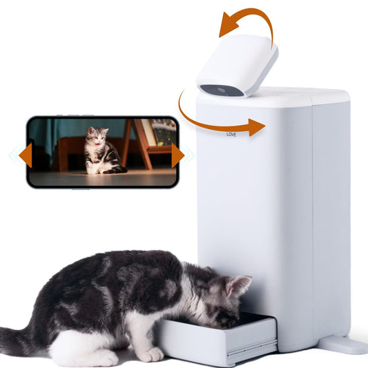 Smart Automatic Cat Feeder with HD Camera, 2-Way Audio & Night Vision